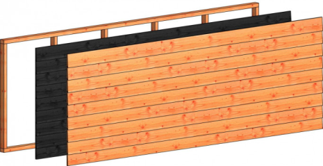 Wandmodule G potdekselplank 3405x1170mm douglas zwart