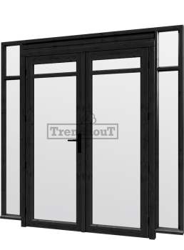 Steel Look raam 2230x2200mm zwart H-02 openslaande deuren