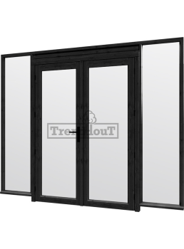 Steel Look raam 2760x2200mm zwart C-01 openslaande deuren