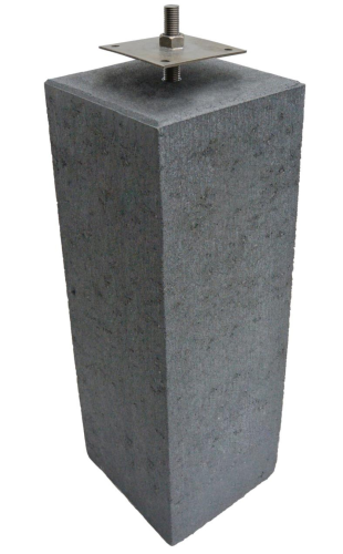 Betonpoer 20x20x58 cm antraciet TH-12 inclusief RVS stelanker M16