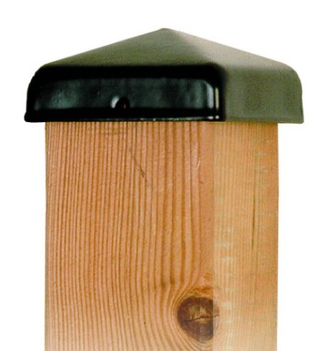 Paal ornament piramide zwart gecoat 91x91 mm
