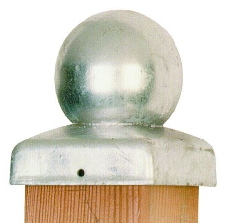 Paal ornament bol verzinkt 71x71 mm