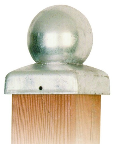 Paal ornament bol verzinkt 91x91 mm