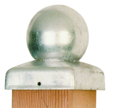 Paal ornament bol verzinkt 71x71 mm