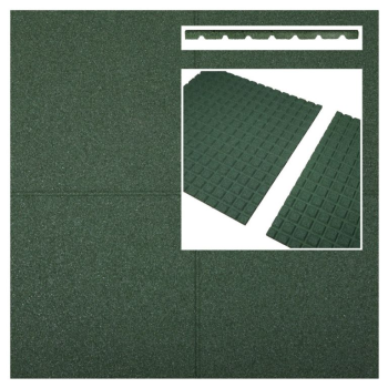 Rubber veiligheidstegel ® SBR 50x50x4 cm groen