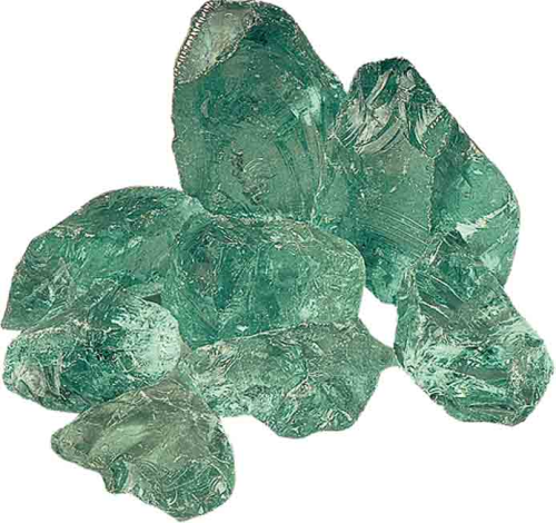 Glas Turquoise/Groen 15-25 cm (inclusief toeslag 20 % bij losse afname per kg)