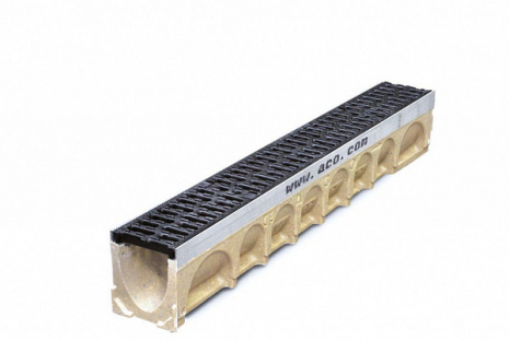 ACO Multi Drain D100 met gietijzer Rooster 100 cm