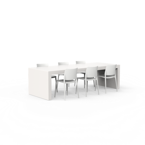 Tuinmeubel Solid tafel 260x100x76 cm Aluminium RAL 9016