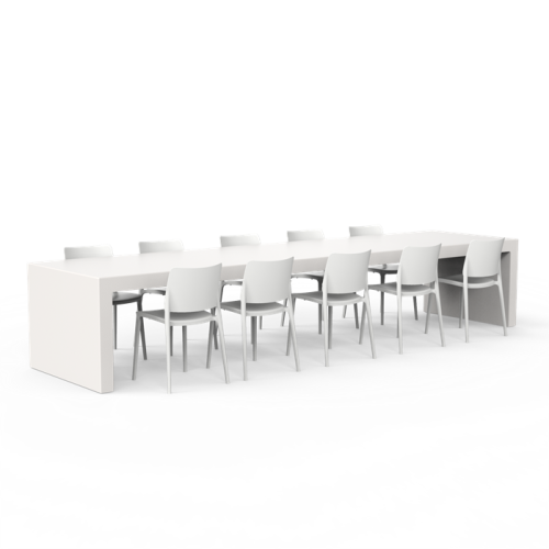 Tuinmeubel Solid tafel 400x100x76 cm Aluminium RAL 9016