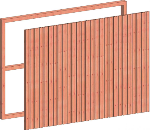 Wandmodule A rhombus profiel verticaal 844x2200mm douglas onbehandeld