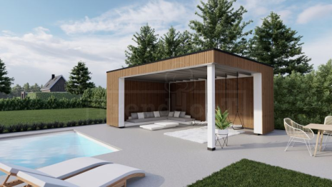 Buitenverblijf Capri 6100x3750x2550mm (bxdxh) model links alleen constructie