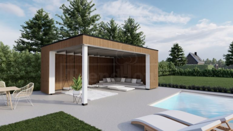 Buitenverblijf Capri 7200x4900x2550mm (bxdxh) model rechts alleen constructie