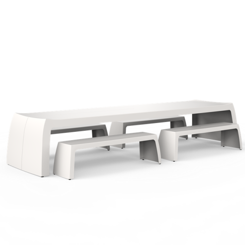 Tuinmeubel O2S tafel 400x110x76 cm Polyester RAL 9016