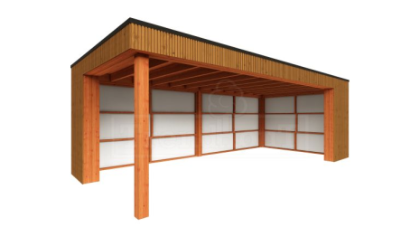 Buitenverblijf Capri 7200x3750x2550mm (bxdxh) model rechts alleen constructie