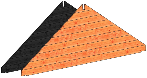 Topgevel potdekselplank Zadeldak XL douglas zwart
