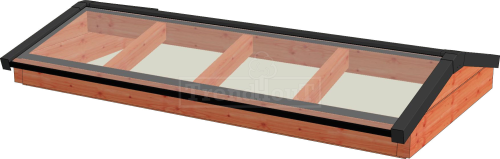 Lichtstraat zadeldak 2500mm, 1300mm diep incl. gelaagd isolatieglas en profielen