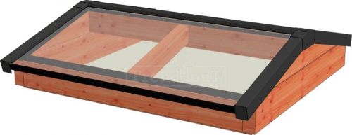 Lichtstraat zadeldak 1500mm, 1300mm diep incl. gelaagd isolatieglas en profielen