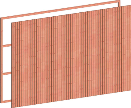 Wandmodule E rhombus profiel verticaal 3405x2200mm douglas onbehandeld