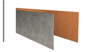 Tuinrandstrook recht 230x0,2x15cm CorTen 2mm