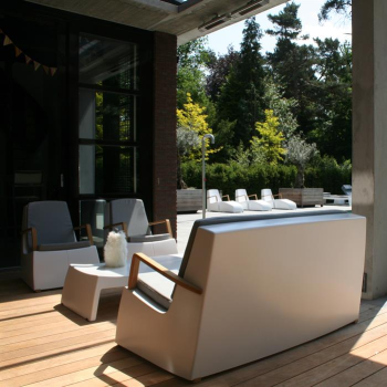 Tuinmeubel O2S tafel 70x70x35 cm Polyester RAL 9016