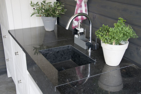 Granieten wasbak incl. kraan 720x623mm