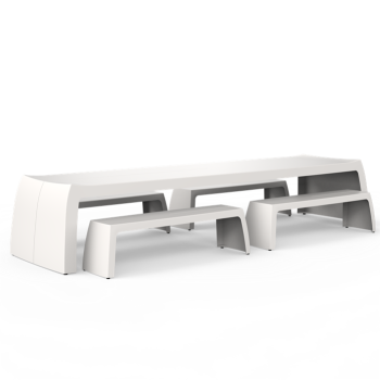 Tuinmeubel O2S tafel 400x110x76 cm Polyester RAL 9016