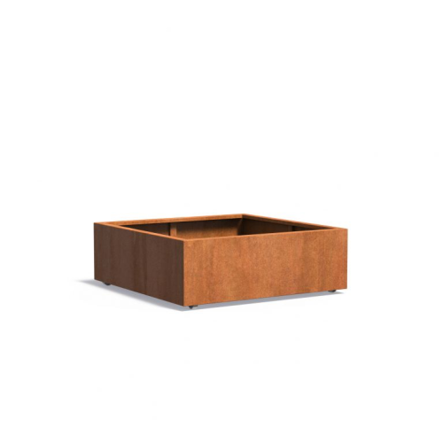 Plantenbak Carrez met wielen 120x120x40 cm CorTen 2mm