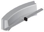 Opsluitband bocht 10x20x78,5 cm R=6 zwart hol & dol