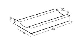 Molgoot 100x40x12 grijs uitholling 6-30 cm