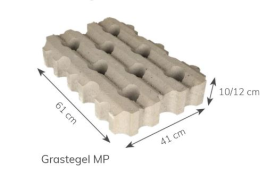 Grastegel 41x61x12 cm MP grijs