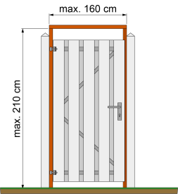 Tuindeurkozijn hardhout met aanslaglat, max. 160 cm breed