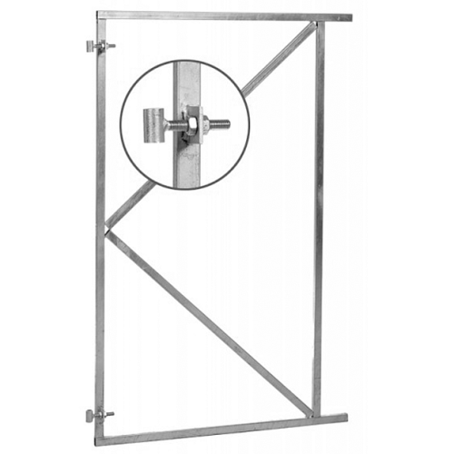 Stalen poortframe B80/90xH155 cm verzinkt 2 verstelbare ophangpunten