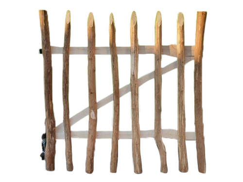Looppoortje Hazelaar met beslag en 2 steunpalen, 100x100 cm.