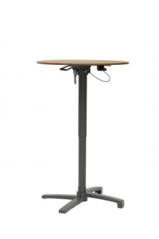 Lima HPL bistro tafel verstelbaar Ø70cm, houtkleur