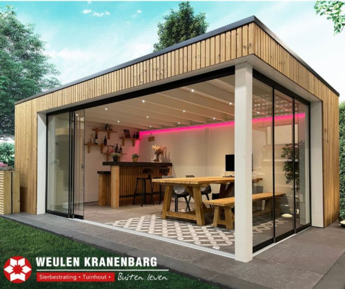 Buitenverblijf Capri 4250x3750x2550mm (bxdxh) model links alleen constructie