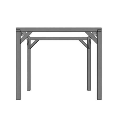 Vuren houtpakket 300x300 cm zwart gedompeld, tbv strak doek 292x292 cm.