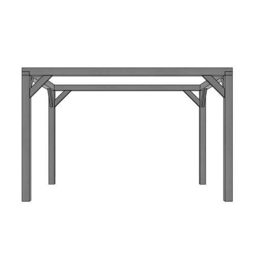 Vuren houtpakket 300x400 cm, zwart gedompeld, tbv strak doek 292x392 cm.