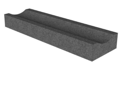 Molgoot 100x30x12 zwart uitholling 3-20 cm