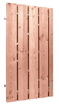 Douglas fijnbezaagde plankendeur op verstelbaar stalen frame, 19 mm, 100x195 cm, onbehandeld.