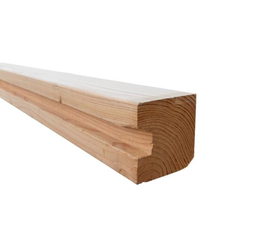 Douglas sleufpaal 9,5x9,5x300 cm t.b.v. 28 mm profielplanken, eindpaal, onbehandeld