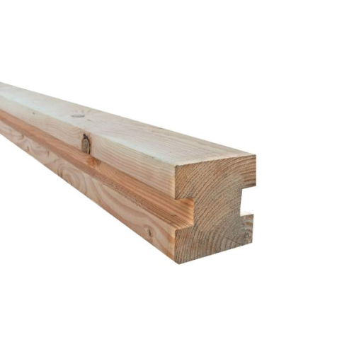 Douglas sleufpaal 9,5x9,5x300 cm t.b.v. 28 mm profielplanken, tussenpaal, onbehandeld