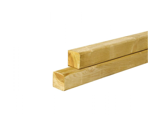 Grenen geschaafde paal 12x12x250 cm geimpregneerd