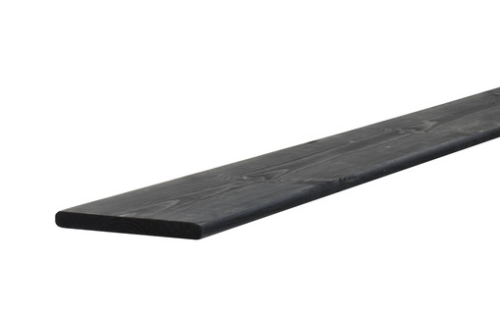 Grenen geschaafde plank 1,5x14x180 cm zwart gedompeld