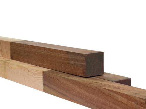 H2H®-paal geschaafd 14,3x14,3 cm 100 hardhout, 260 douglas, (=lengte 360 cm)