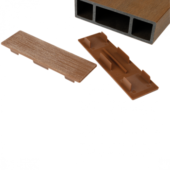 WEO Fiberdeck Brise soleil eindkap 42x145mm Teak (set 6 stuks)