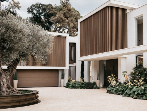 WEO Fiberdeck gevelbekleding l Brise soleil l 4.2x6x390 l Teak