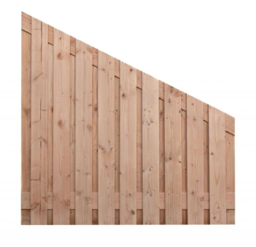 Douglas geschaafd plankenscherm 21-planks 16 mm schuin 180x180-90 cm onbehandeld