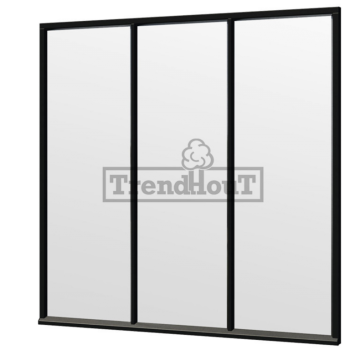 Steel Look raam 2230x2200mm zwart module H-01