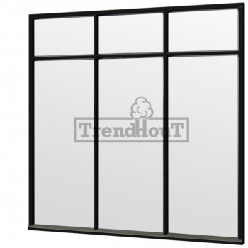 Steel Look raam 2230x2200mm zwart module H-02
