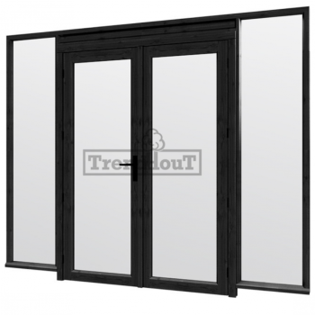 Steel Look raam 2760x2200mm zwart C-01 openslaande deuren